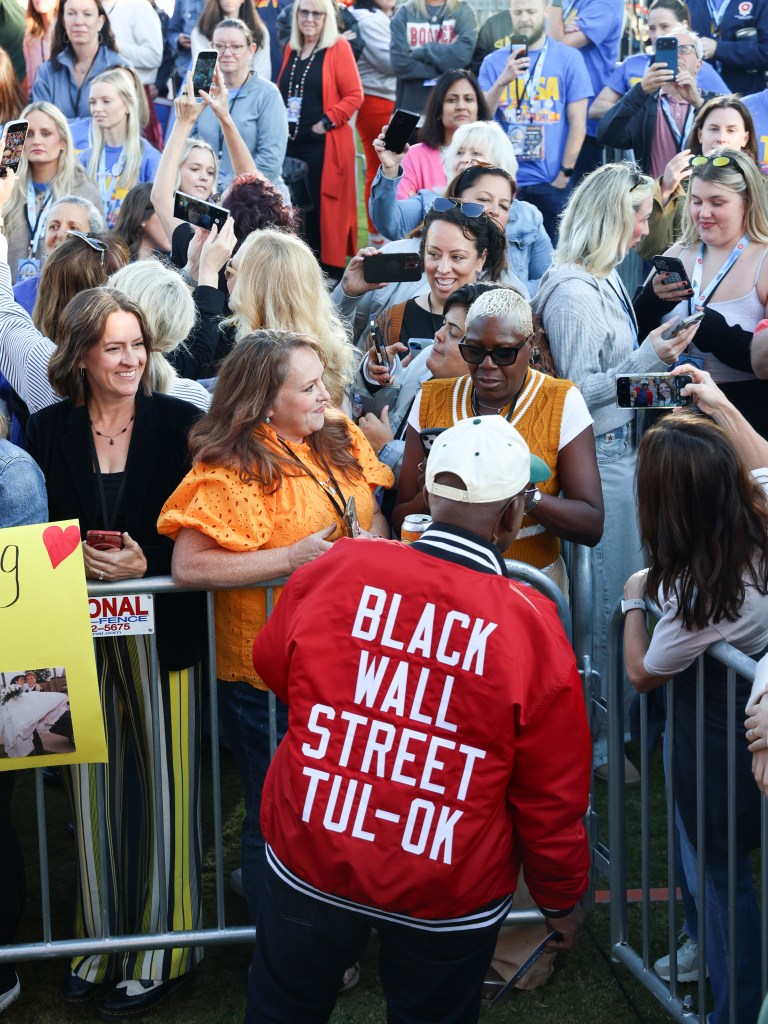 Al Roker visits with fans while wearing a Greenwood Ave. jacket during a live taping of "3rd Hour of TODAY" at Guthrie Green on Oct. 10, 2025.
