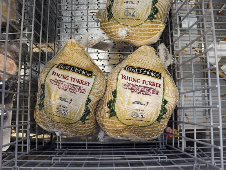 A Turkey for sale at Oasis Fresh Market, 1725 N Peoria Ave., Wednesday, Nov. 5, 2025.