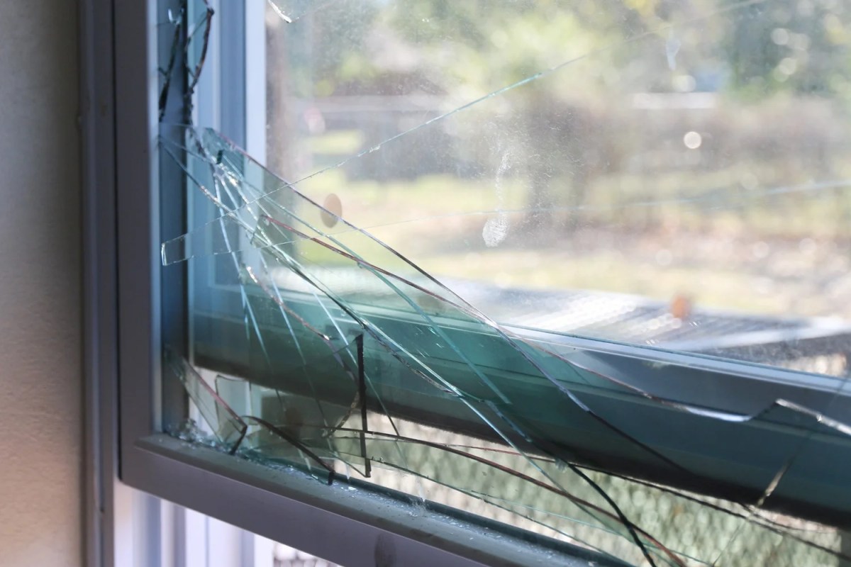 Photo of broken window