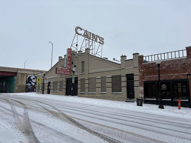 Downtown Tulsa after snow Jan. 24, 2026.