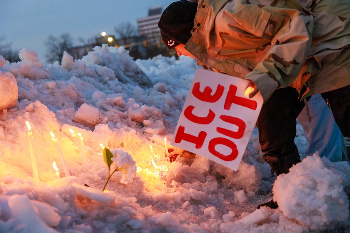 Tulsans gathered at LaFortune Park Jan. 27, 2026 for a vigil for Renee Good and Alex Pretti, two U.S. citizens killed by federal immigration enforcement agents in Minneapolis this month.