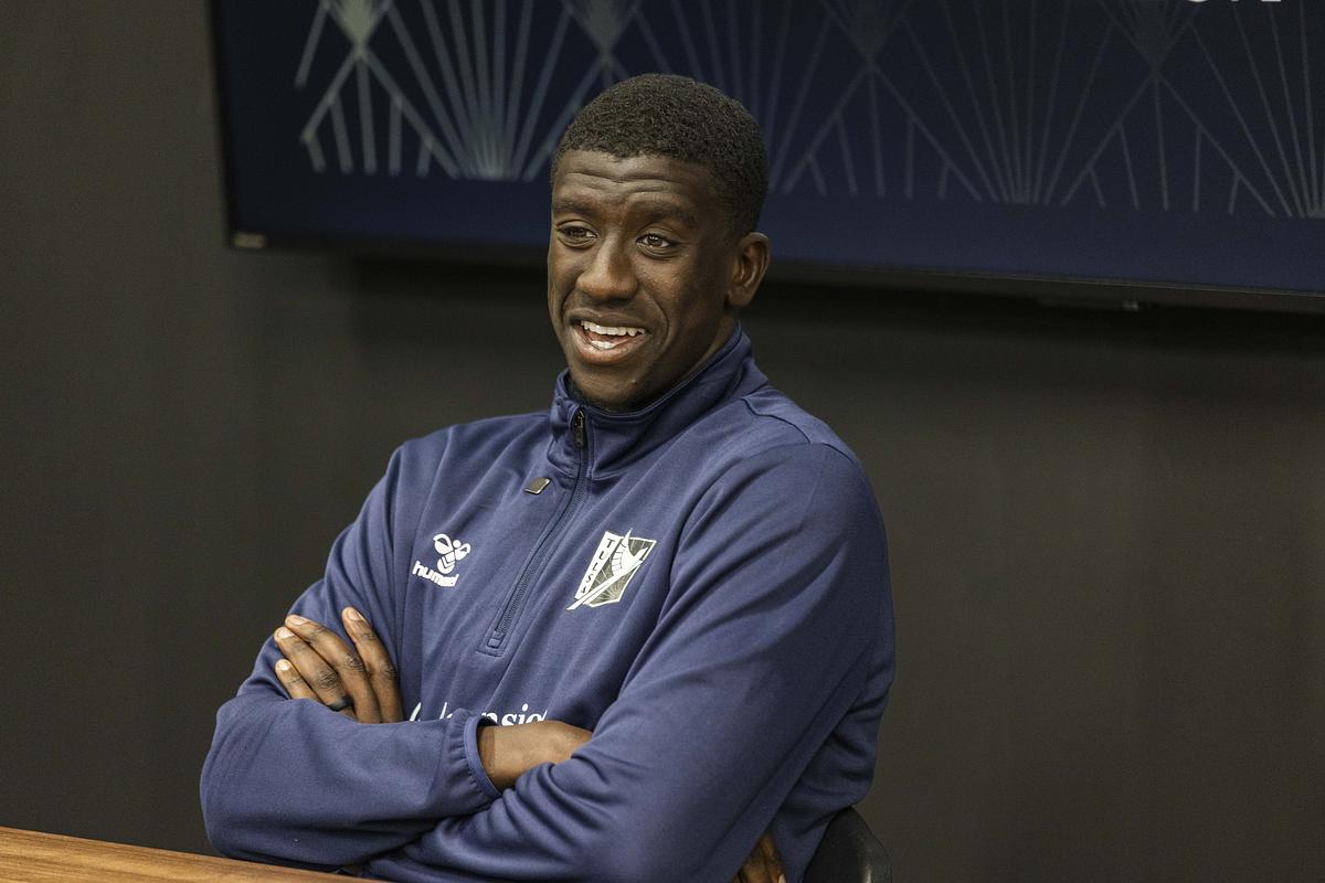 Abdoulaye Cissoko, FC Tulsa Defender at press conference at Ascension St. John Sportsplex