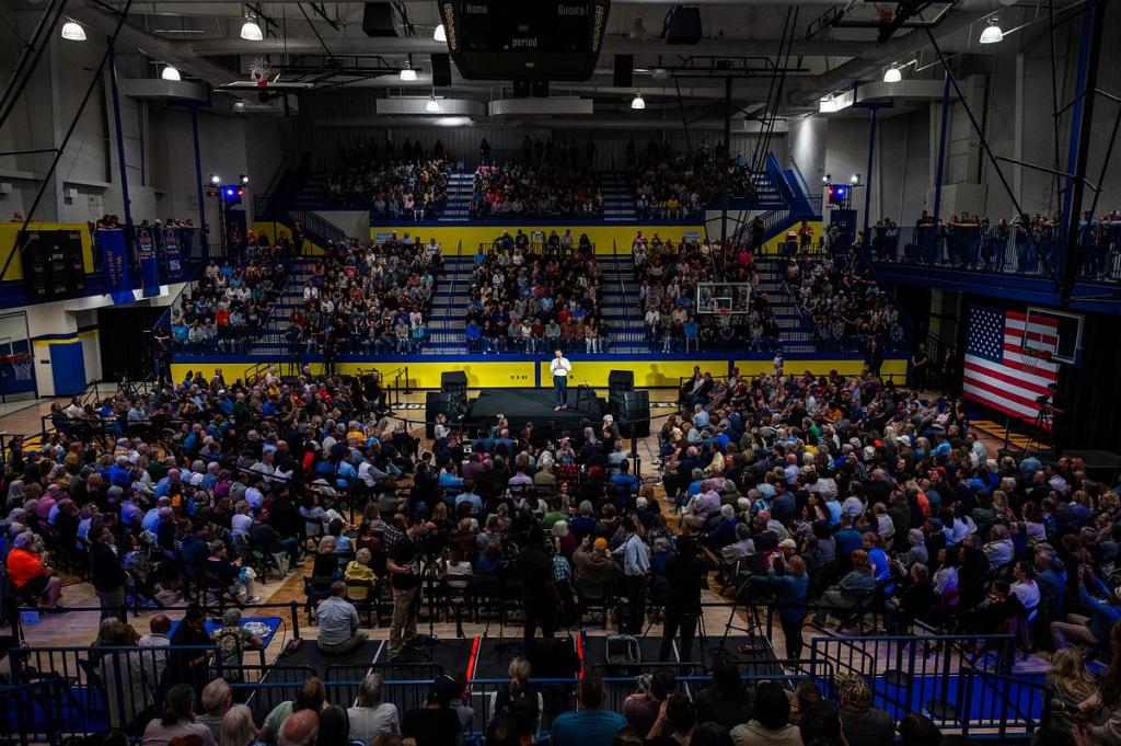 Former U.S. Secretary of Transportation Pete Buttigieg speaks at Will Rogers High School on Saturday, April 18, 2026. 