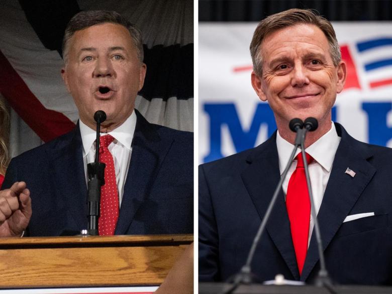 Oklahoma Attorney General Gentner Drummond and former state Sen. Mark Tedford will face each other in a runoff Aug. 25 in their bid for the Republican nomination for governor. The winner will face Democratic nominee Cyndi Munson in the November general election. Credit: Libby Hobbs and Milo Gladstein / Tulsa Flyer