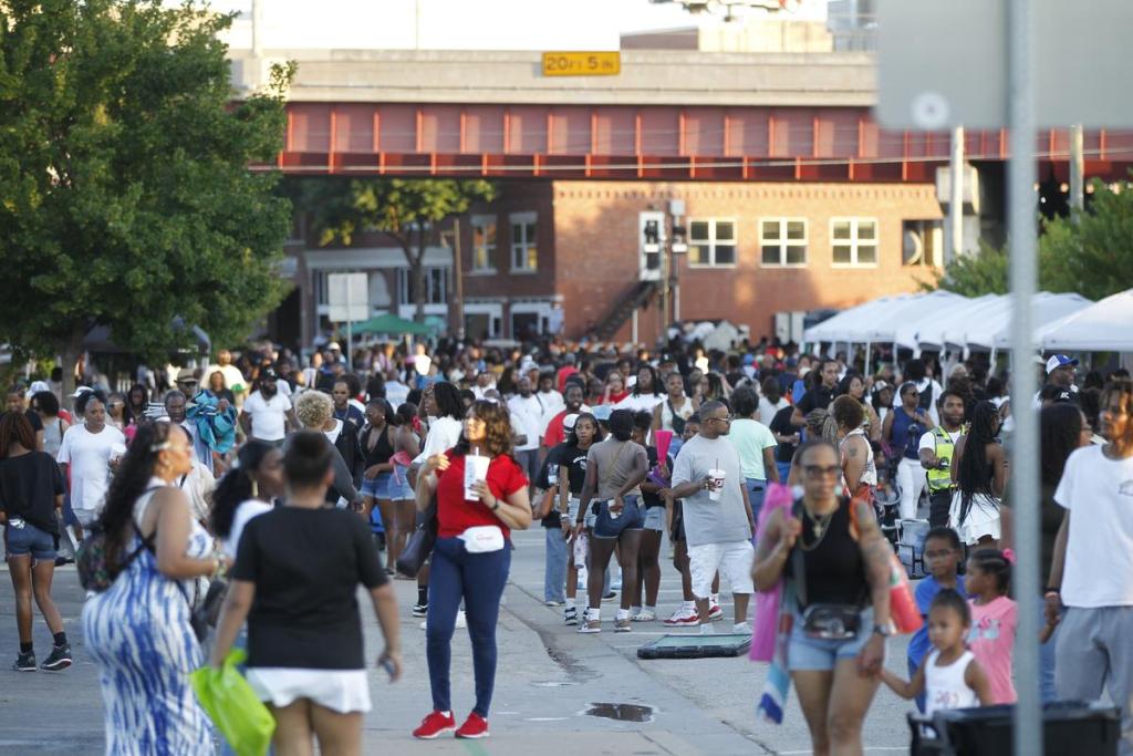 Crowds attend Juneteenth in Tulsa during the 2025 festival.