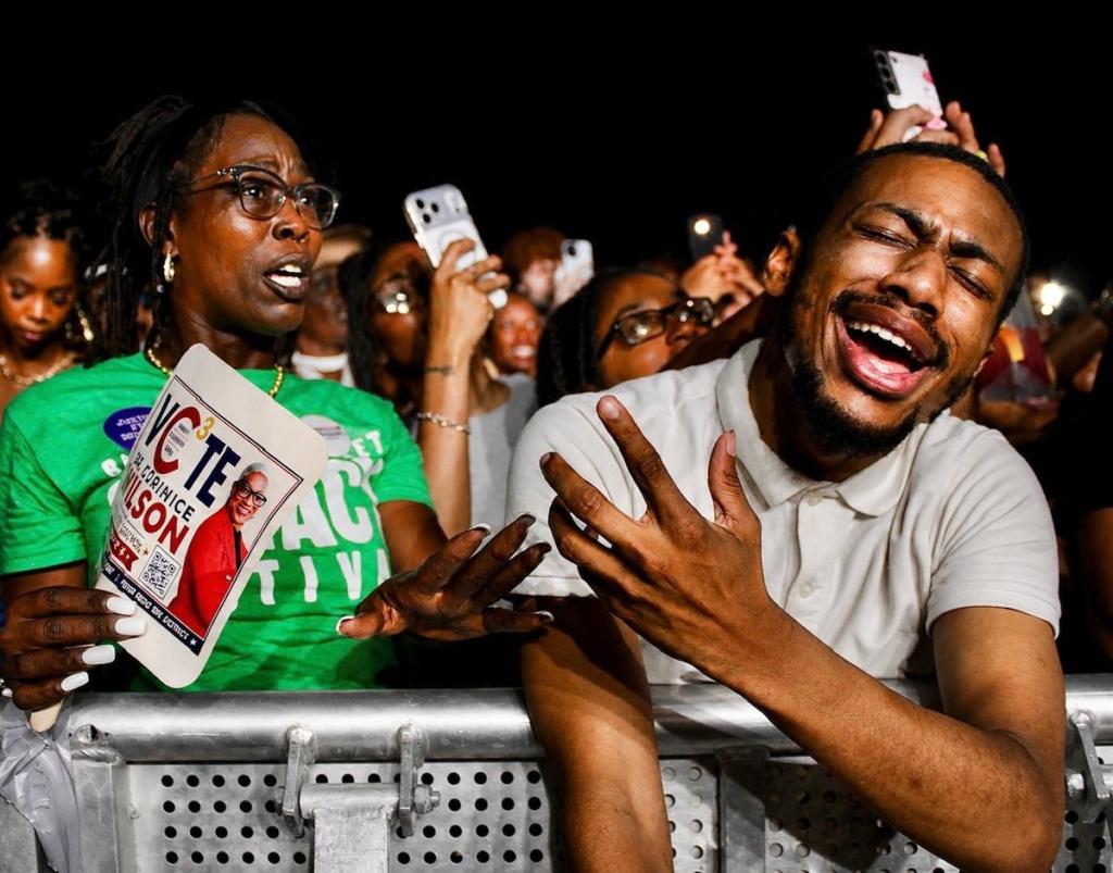 Fans react as Fantasia performs May 30, 2026, at the Black Wall Street Legacy Festival. 
