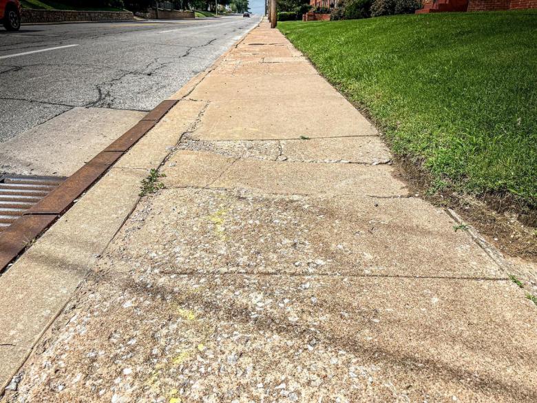 Sidewalks along E 18th and S Peoria Ave surrounding the Swan Lake neighborhood in midtown.