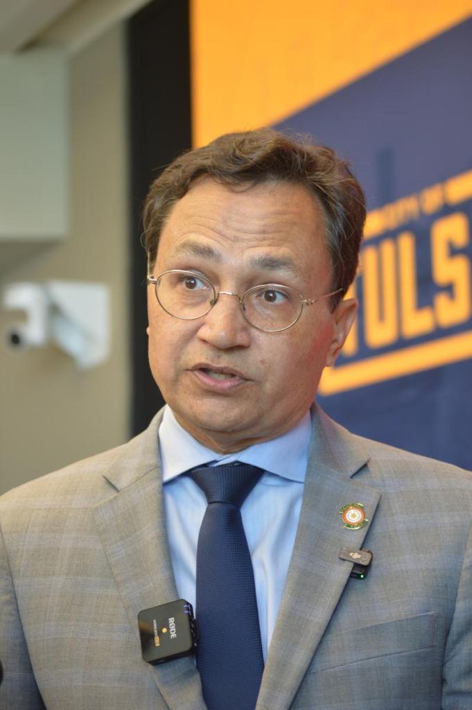 Cherokee Nation Chief Chuck Hoskin Jr. speaks before signing a healthcare agreement with the City of Tulsa on Wednesday, July 15, 2026.