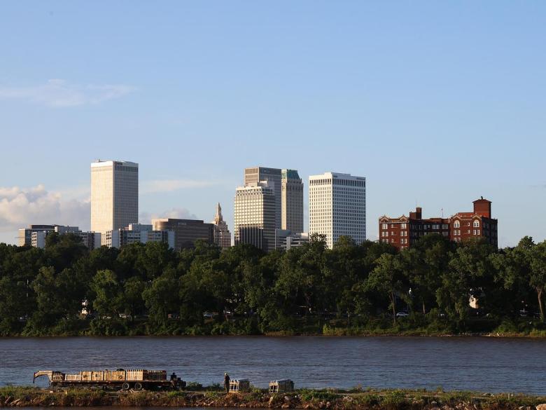 A view of downtown and Zink Lake during the 2025 FreedomFest.