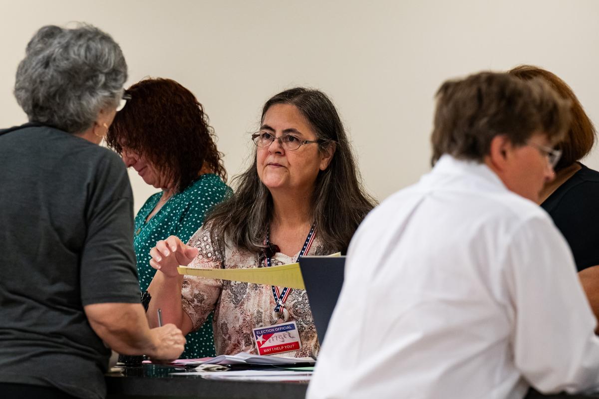 A Tulsan checks in to vote during early voting at the Tulsa County Election Board on Thursday, June 11, 2026.