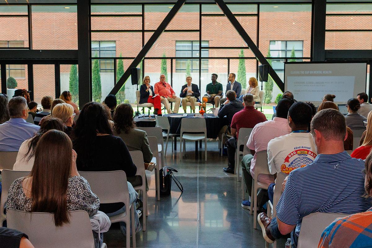 Attendees listen to a forum hosted by the Tulsa Flyer and Oklahoma Eagle on March 20, 2026.