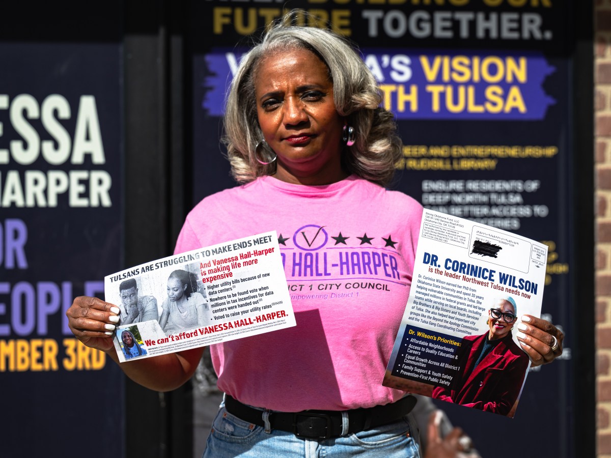 A week before election, Vanessa Hall-Harper calls out dark money political attack ads 